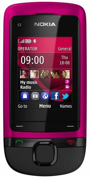 Nokia C2 05 Slide SIM Free Pink