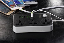 Load image into Gallery viewer, 3.4A International Power Socket 6 USB Port 2m Ireland Plug Charging Socket