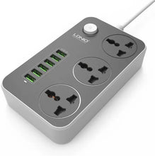Load image into Gallery viewer, 3.4A International Power Socket 6 USB Port 2m Ireland Plug Charging Socket